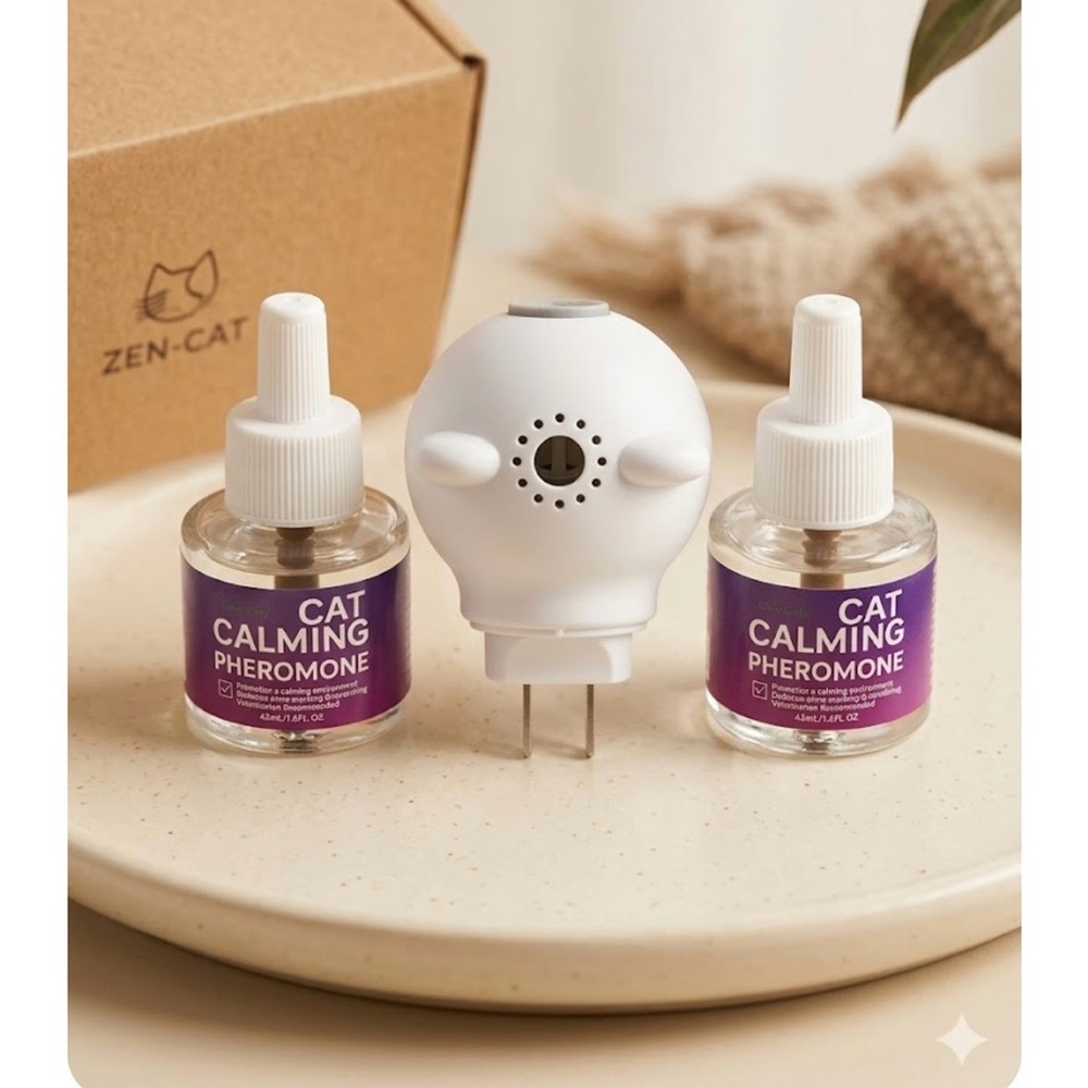 Clawzbey Cat Calming Diffuser with Refills Reduces Anxiety Stress 48ml 1.6 fl oz